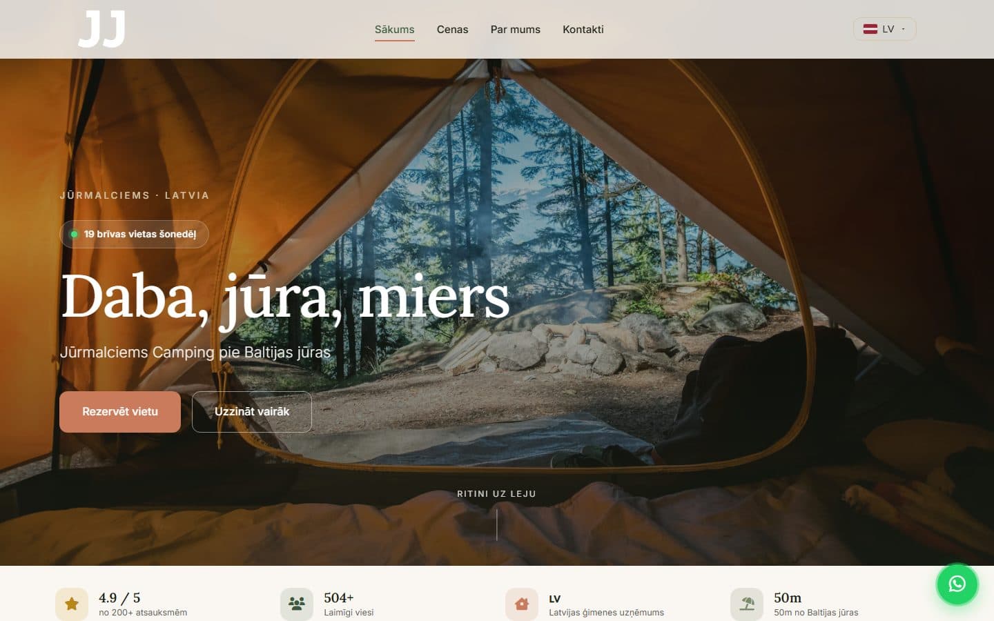 Kempings Jēkabi lapa datorā